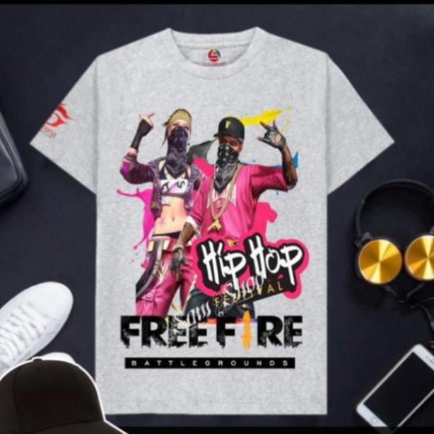 VHL Store Áo Free Fire cotton màu xám cổ tròn cực hot MÙA 2 VHL Store