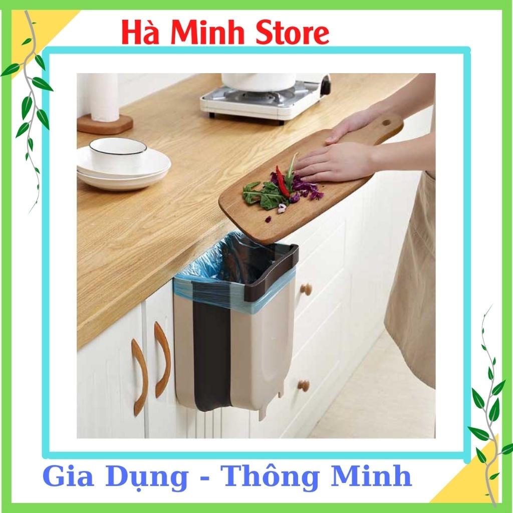 Thùng Rác Gấp Gọn Thông Minh Có Móc Cài, Treo Đươc Mọi Nơi - Thùng Rác Treo Tủ Bếp Có Thanh Gạt Tiện Lợi