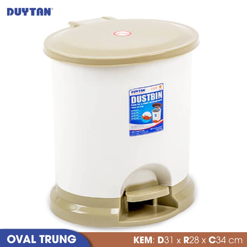 Thùng rác oval trung nhựa Duy Tân (31 x 28 x 34 cm) - 21875 - Giao màu ngẫu nhiên - Hàng chính hãng