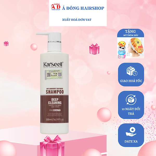 [+Tặng mũ trùm] Dầu gội Karseell Maca Deep Cleaning Anti-Dandruff Shampoo ngăn ngừa gàu ngứa 500ml