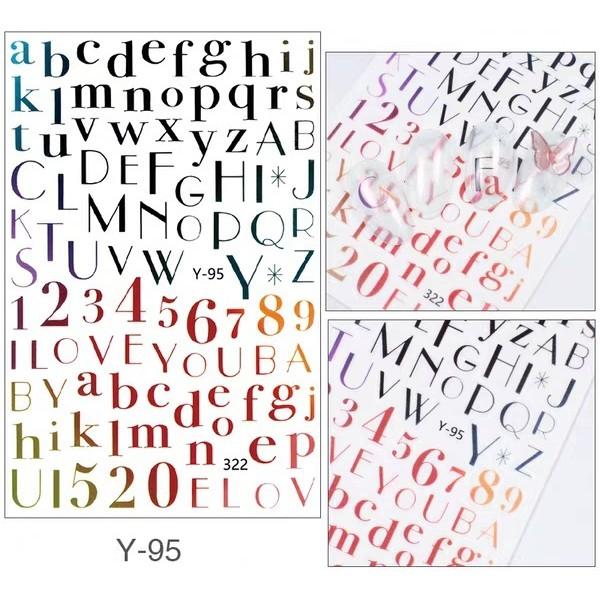 Sticker 3D chữ - hình dán móng