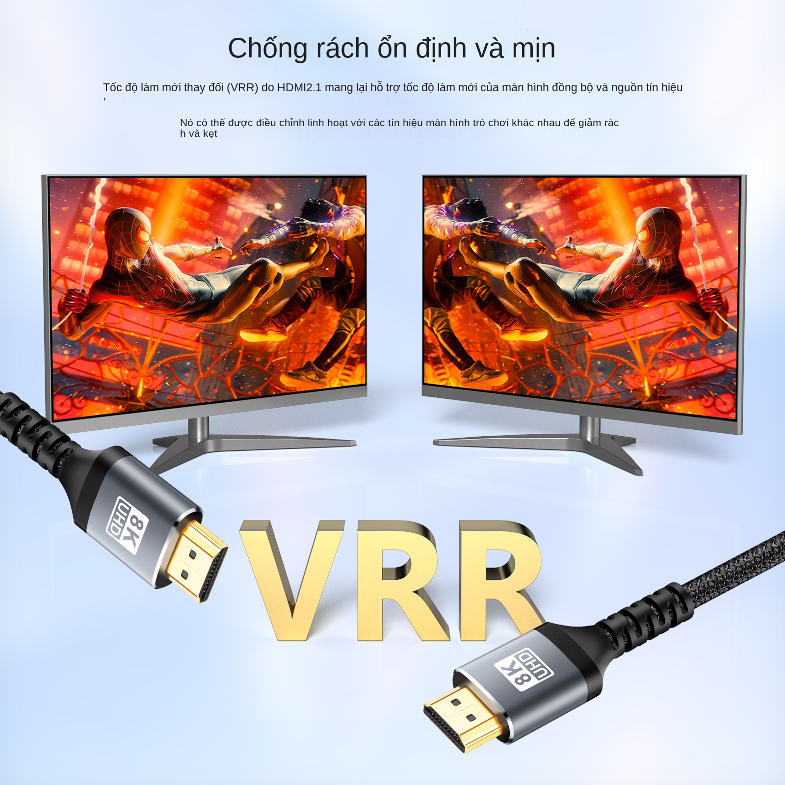 Dây Cáp HDMI CRAZY COOL - Dây HDMI 2.1 8K/60Hz/48Gbps - Lõi Dù Dùng Cho Tivi/ Máy Tính/ Playstation - Hàng Chính Hãng