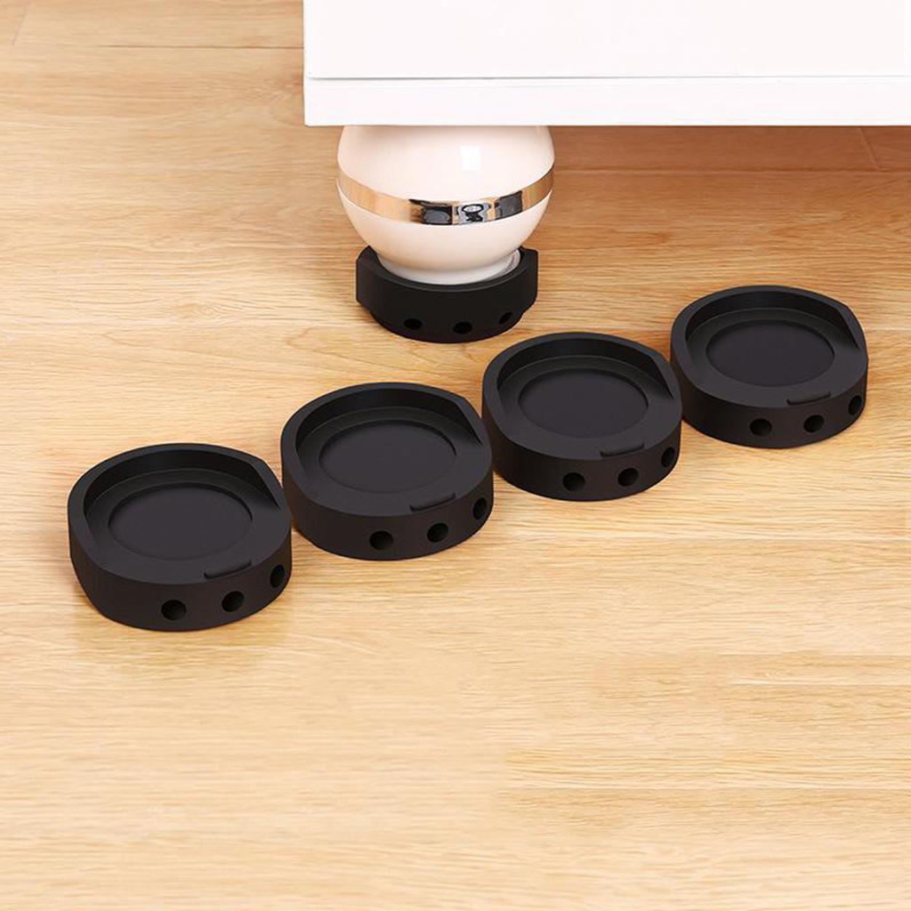 4pcs Black Anti Vibration Pads Prevent Moving for Washer Dryer Appliance