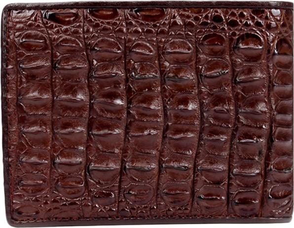 Ví Nam Da Cá Sấu Nguyên Con Huy Hoàng HT2205 (12.5 x 10 cm) - Nâu Đỏ