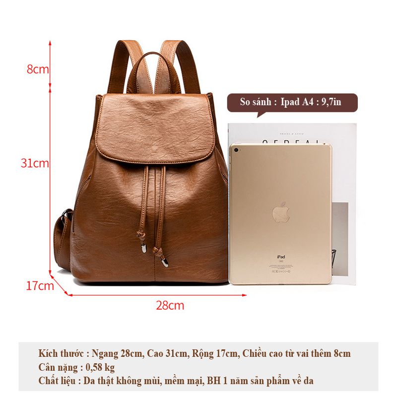 Balô da thật thời trang phong cách trẻ trung - Hàng nhập cao cấp
