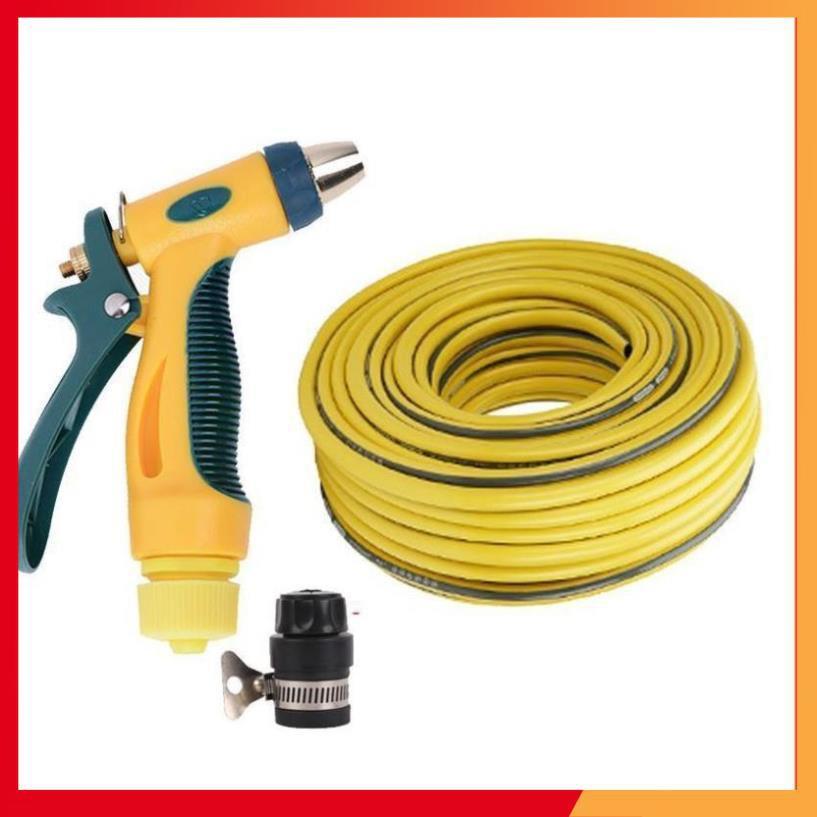 Bộ dây vòi xịt nước rửa xe,tưới cây tăng áp 3 lần 15m