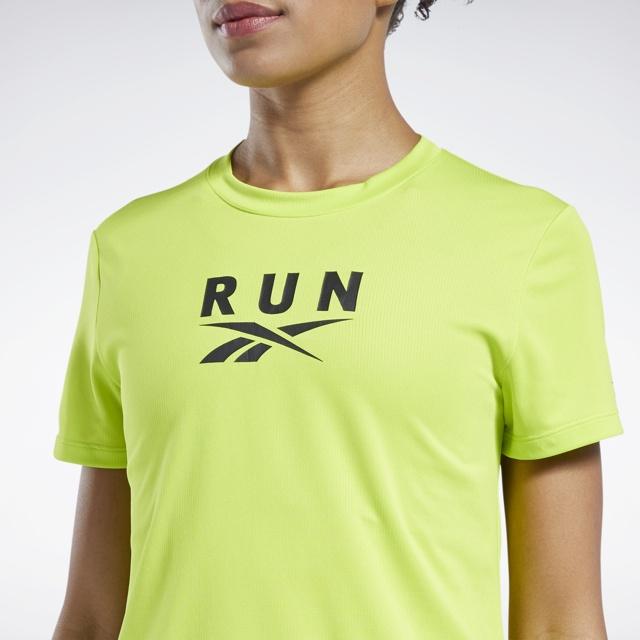 Reebok RUNNING Áo thun Tập luyện Nữ Workout Run Sw Graphic Màu vàng GS1945