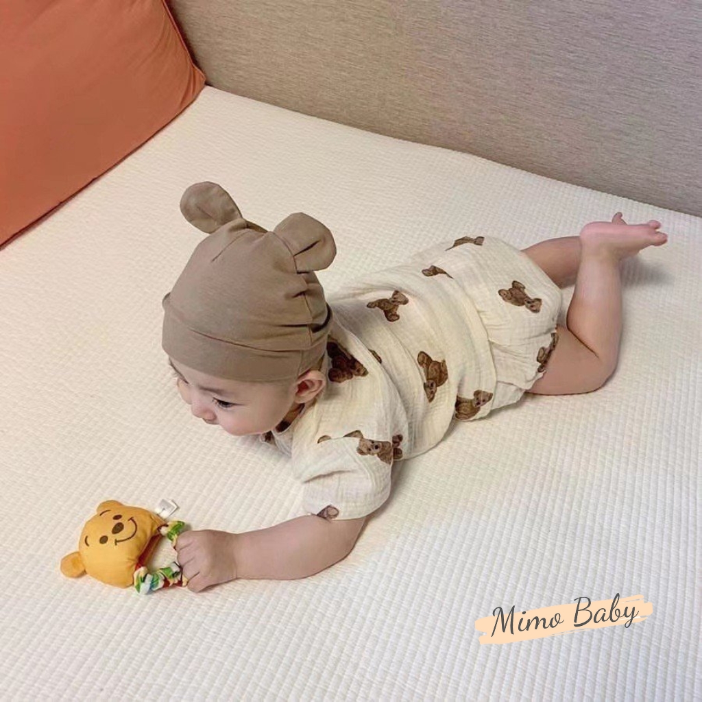 Bộ đồ cộc tay quần chíp hình gấu đáng yêu cho bé QA72 Mimo Baby