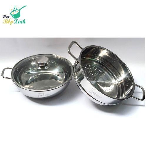 Nồi lẩu xửng hấp FIVESTAR 3 đáy từ nắp kính , tặng 1 vá canh 20cm | 24cm | 26cm | 28cm
