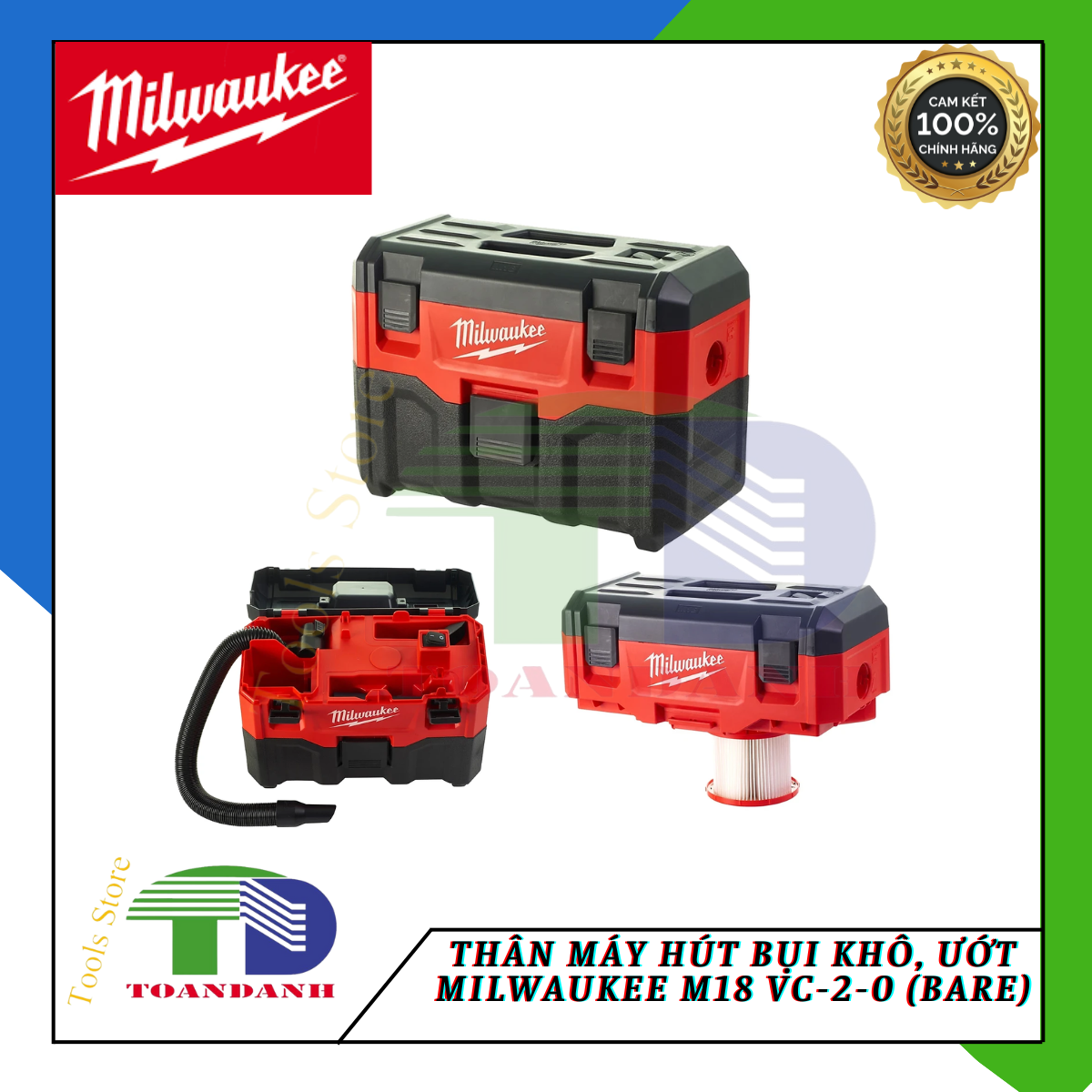 Thân Máy hút bụi khô, ướt Milwaukee M18 VC-2-0 (bare)