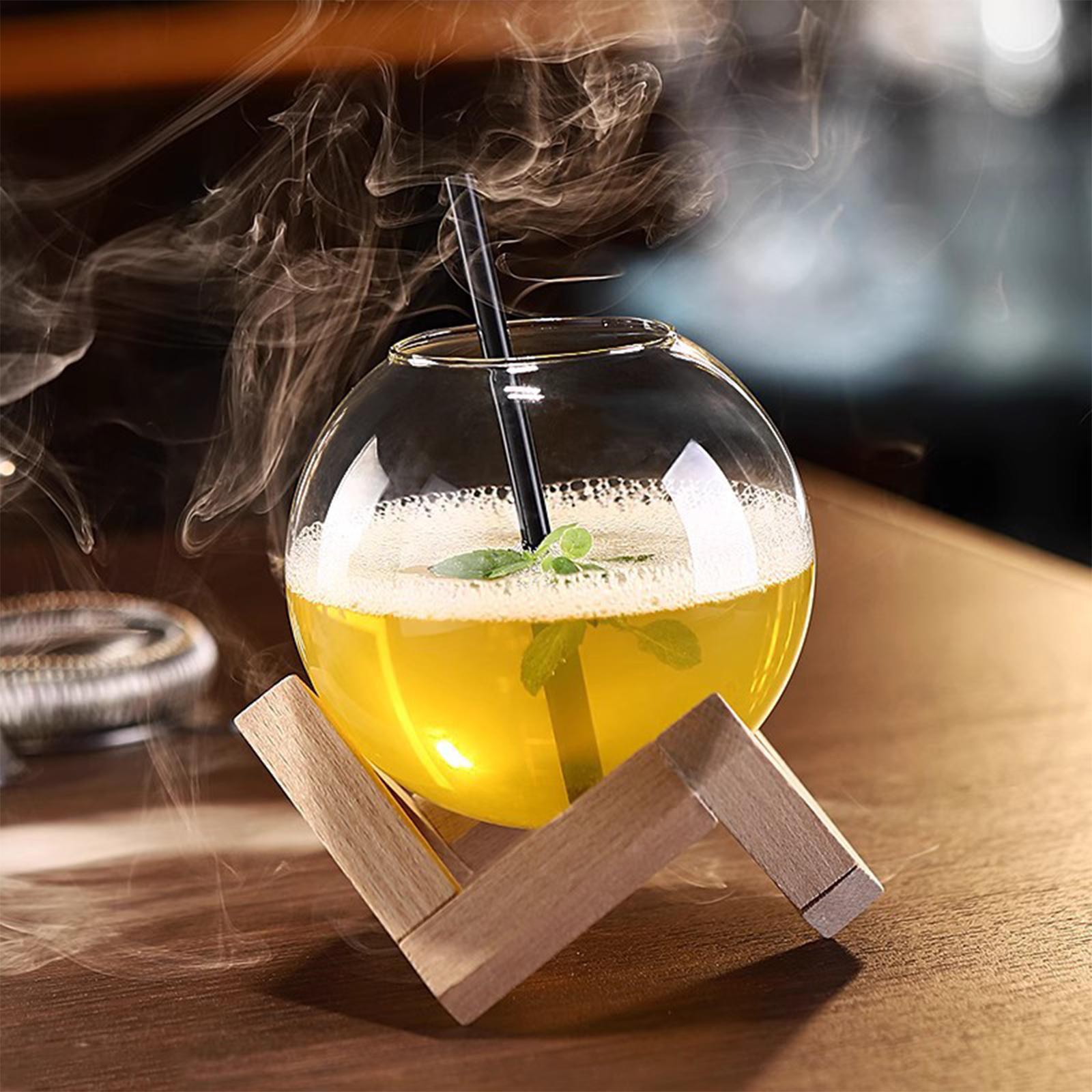 Cocktail Glass with Wood Stand Martini Glass for Wedding