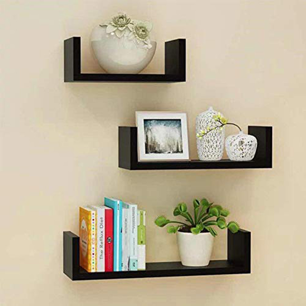 Giá sách gỗ kiêm decor chữ U TopV kệ sách để bàn treo tường để đựng đỡ kê vở cho bé nhỏ mini giá rẻ