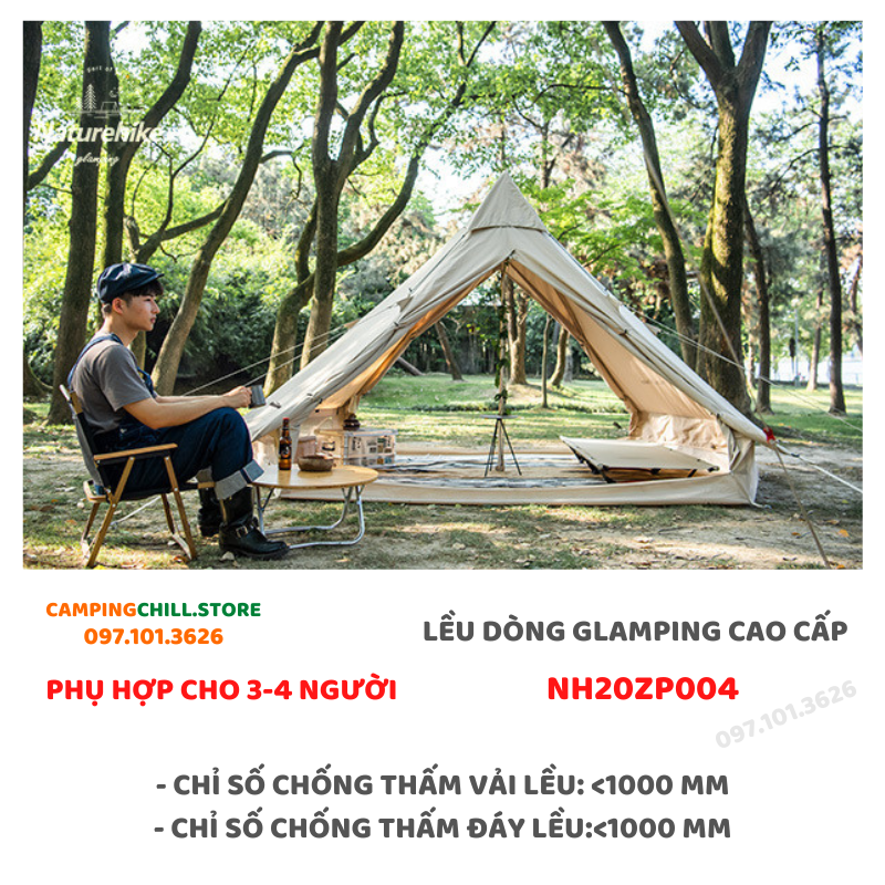 LỀU DÃ NGOẠI DÒNG GLAMPING CAO CẤP (3-4 NGƯỜI) NH20ZP004