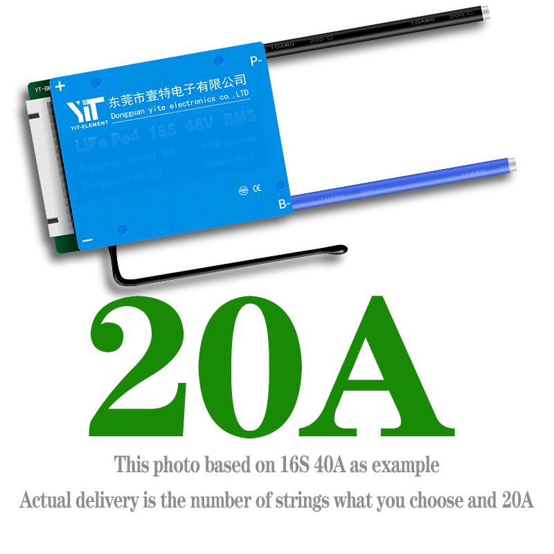Bảng mạch cân bằng pin lithium LiFePo4 BMS 3.2V Cell 4S 12V 8S 24V 12S 36V 15S 16S 48V 19S 20S 60V 23S 24S 72V 20A 60A 100A 150A Hiện tại: LiFePo4 4S 12V