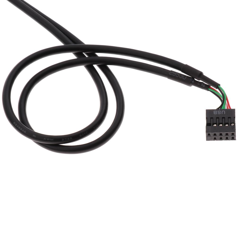 USB 2.0 Front Panel Hub 4 Port Expansion Bay 9Pin to USB2.0 Bracket Adapter