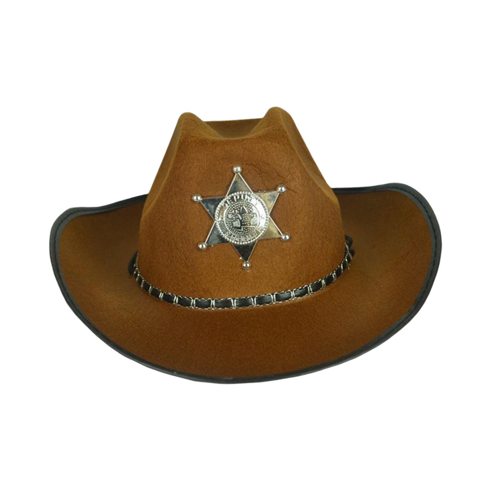 Cowboy Hat Wide Roll up Brim Gentleman Hat for Performance Outdoor Role Play