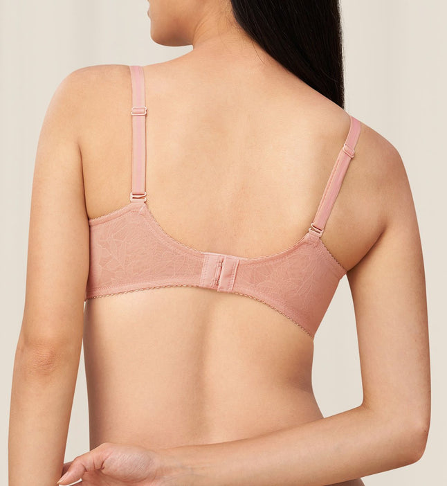 Áo lót nữ nâng ngực mút mỏng có gọng Triumph Pure Invisible Lace WHP E003401 vải gấm hoa, bản lưng to giúp nâng đẩy và định hình ngực tối đa