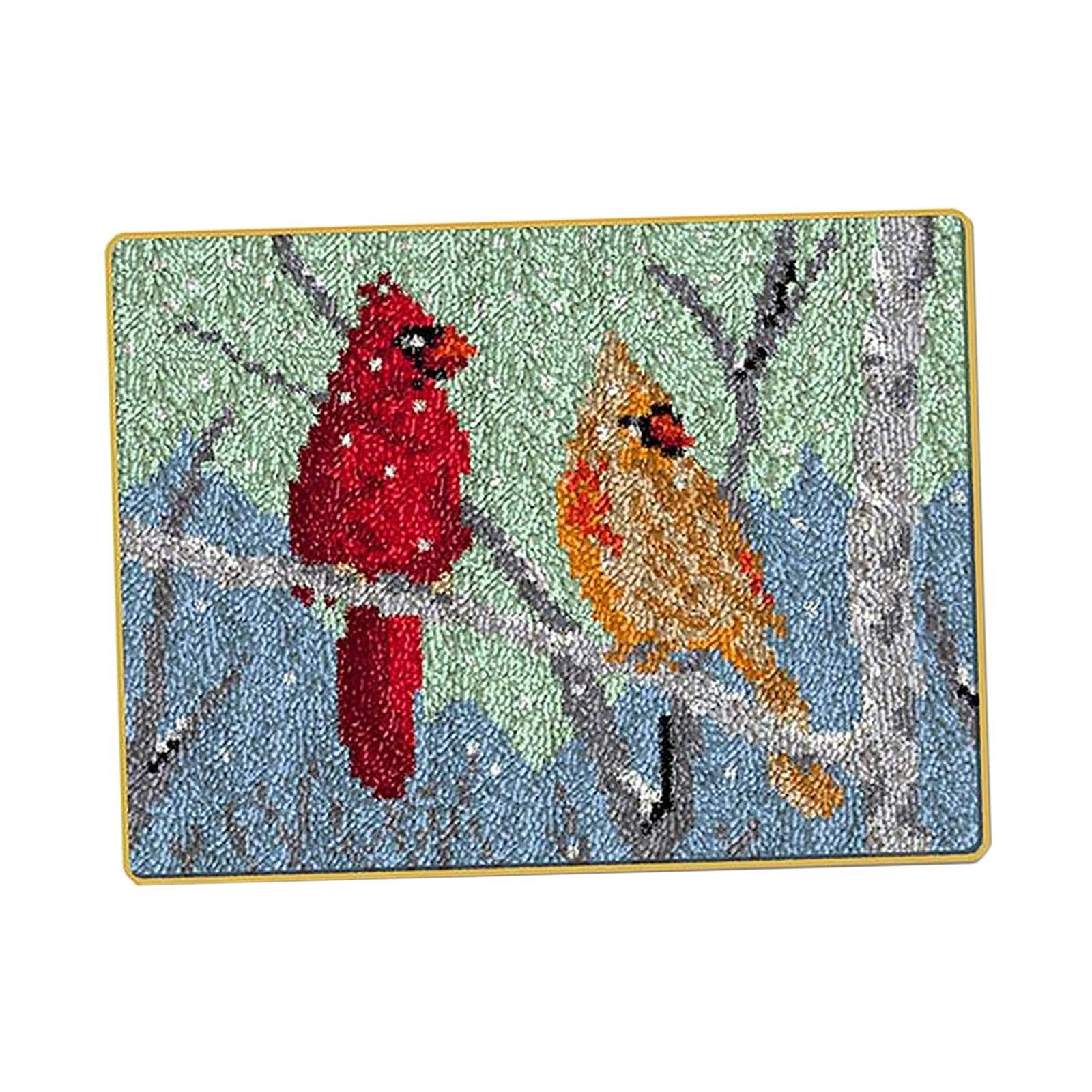 Embroidery Carpet Latch Hook kit Crochet Rug Making DIY Cushion Mat Parrot