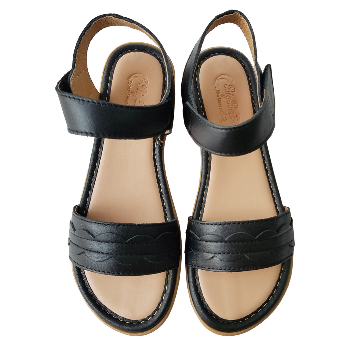 Giày Sandal Nữ Da Bò Thật Biggben Cao Cấp Sdn88 - Đen - 40