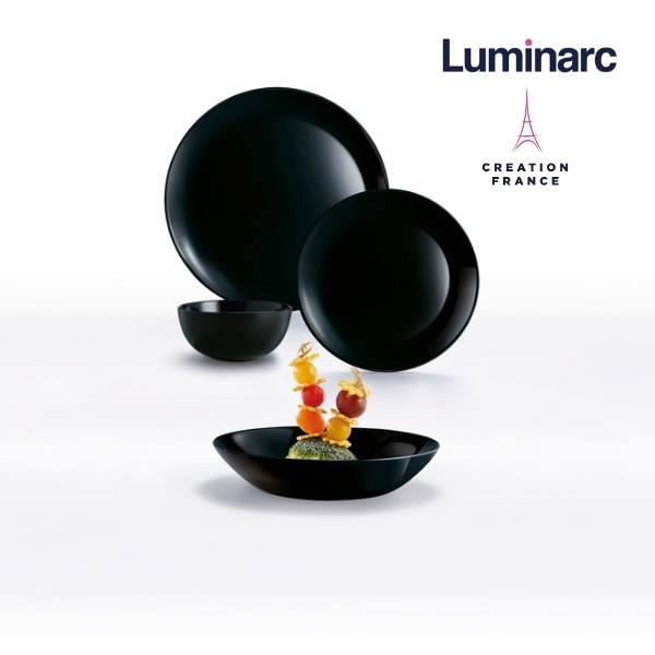 Bộ 6 Đĩa Thuỷ Tinh Luminarc Diwali Đen 19cm - LUDIP0789