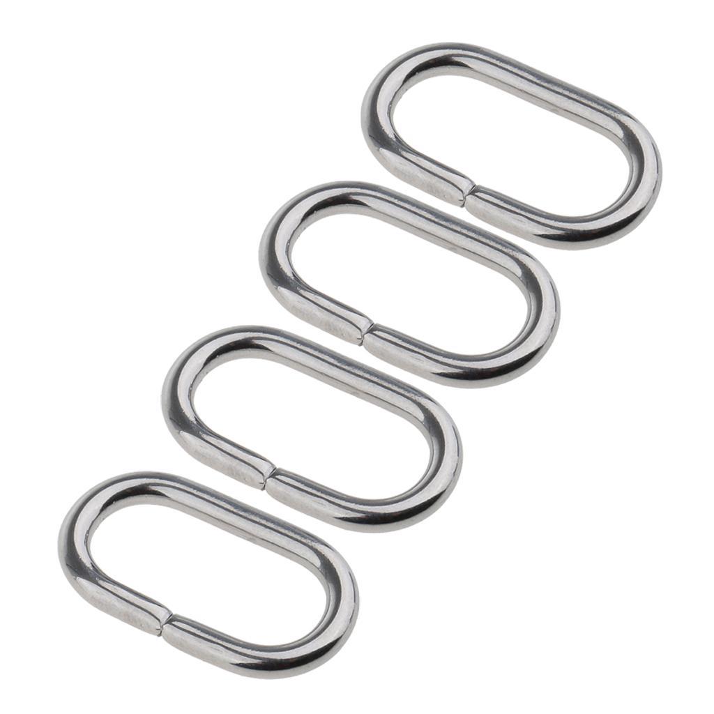 4 Piece Stainless Steel Nylon  Strap Belt Loop  Keeper