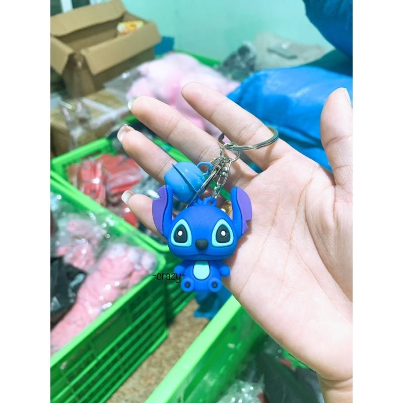 Móc chìa khoá cute xanh tai dài có chuông
