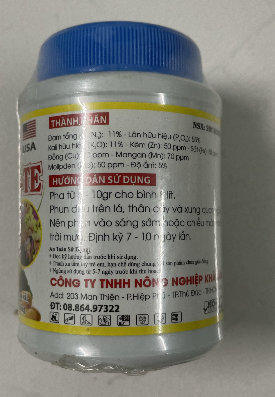 Phân bón lá phân hóa mầm hoa cực mạnh 10-60-10 TE - KL lọ 100gr
