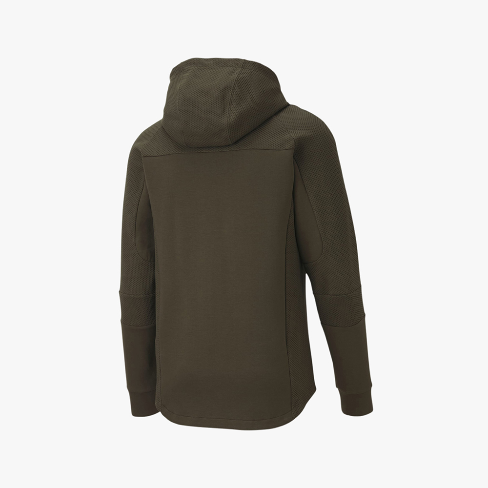 PUMA - Áo hoodie nam có nón phối zip Evostripe 581486