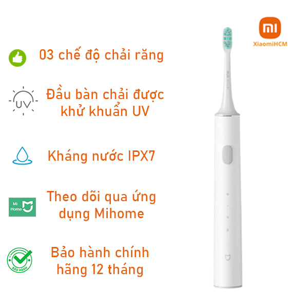 Bàn chải đánh răng Xiaomi Mijia T500 - Hàng chính hãng - Bàn chải thông minh Xiaomi kết nối app chải răng siêu sạch, đánh tan mảng bám vết ố