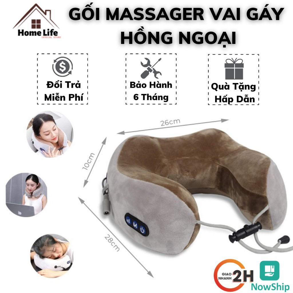 Gối Massage Vòng Cổ Chữ U 360 Đa Năng - Hỗ Trợ Mát Xa Vùng Cổ