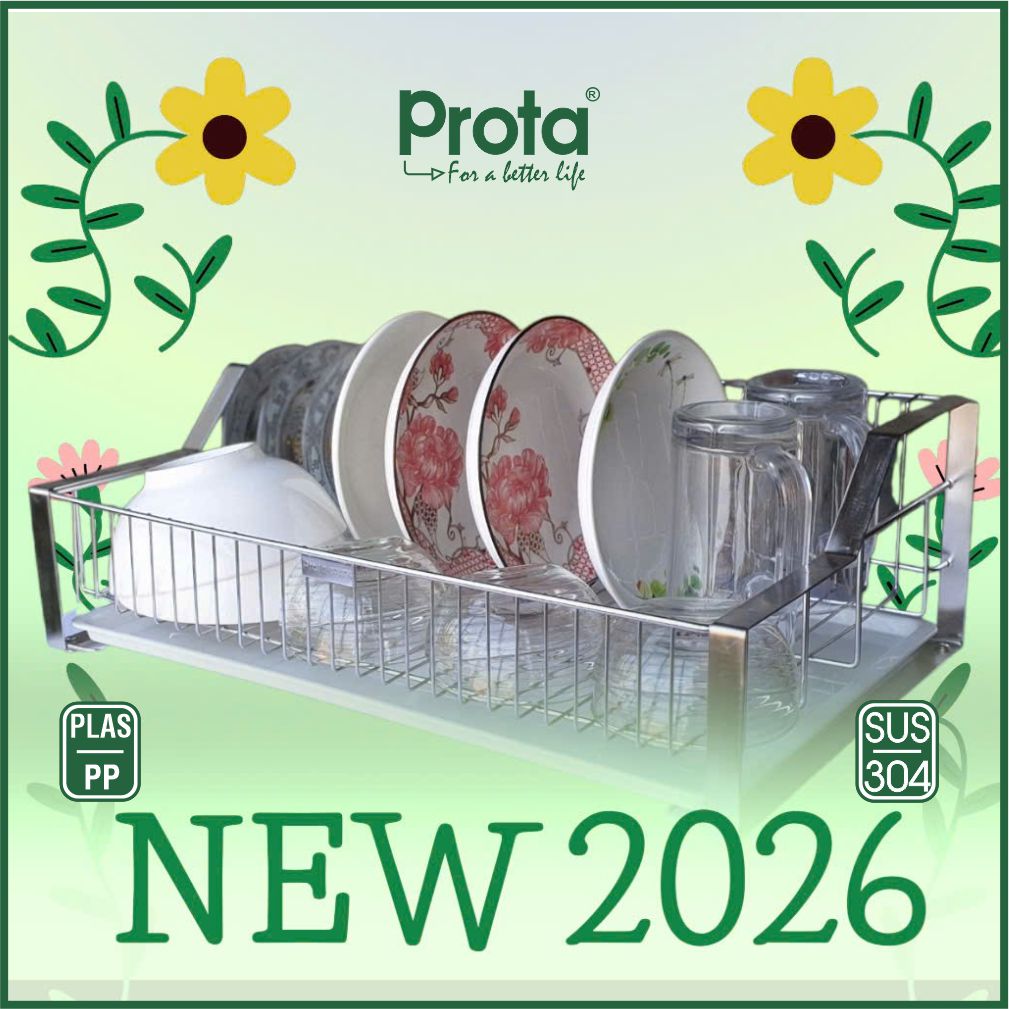 [CHÍNH HÃNG] Rổ úp bát đĩa inox 304 loại đạị Prota loại mới (Tặng kèm mâm hứng nước)- Bảo hành 36 tháng- Cam kết 1 đổi 1