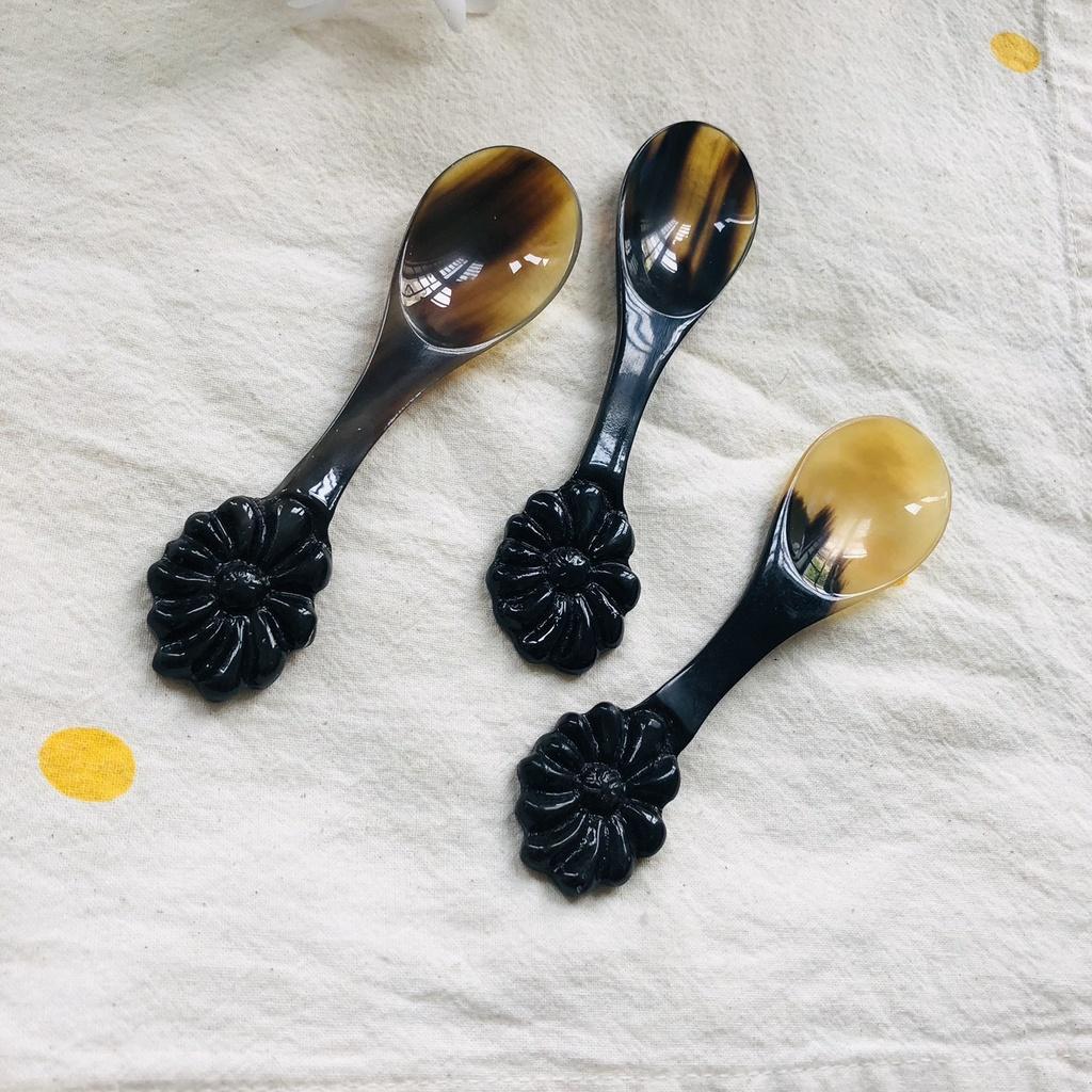 THÌA/MUỖNG SỨNG Cán Bông Hoa, Thìa Muỗng Nhỏ Xinh 12cm, Xúc Gia Vị, Thìa Tráng Miệng, Chụp Ảnh Decor