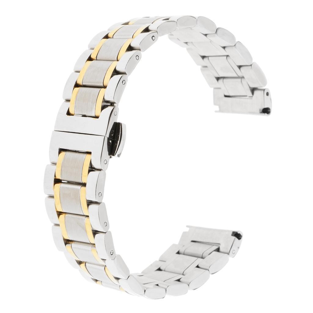 Stainless Steel Solid Links  Strap Butterfly Buckle Belt