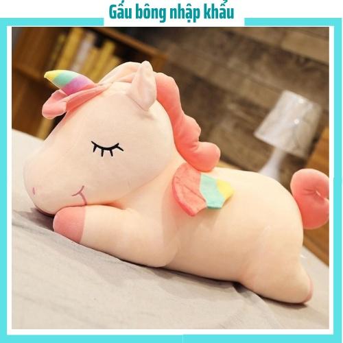 Gấu bông ngựa pony, kỳ lân một sừng làm gối ôm, quà tặng cho bé size 80cm