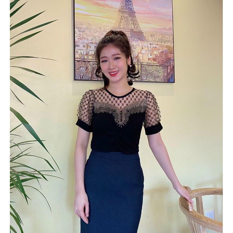 Áo đính đá cộc tay hàng quảng châu cao cấp