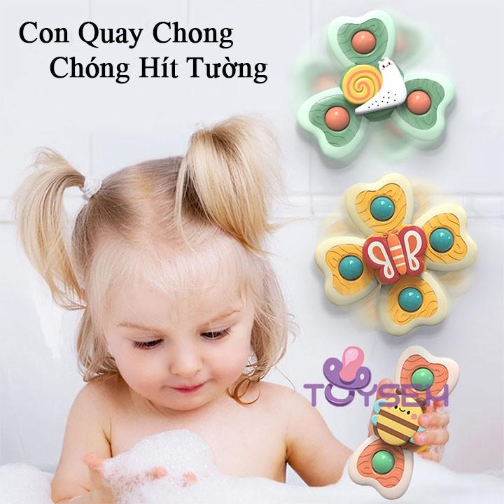 Đồ chơi trẻ em combo 3 con quay chong chóng dán tường toysem hình thú - Quà tặng sinh nhật cho bé