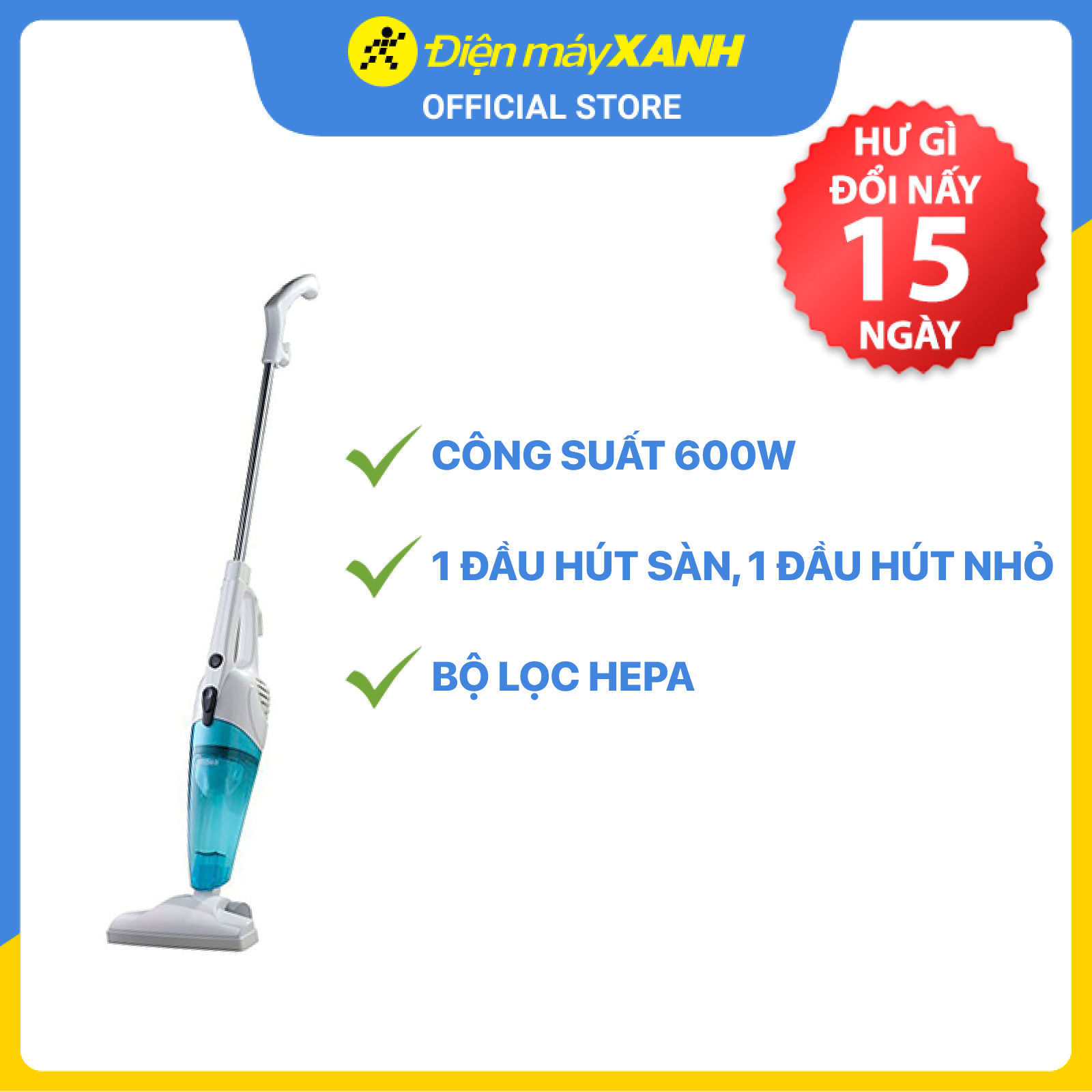 Máy hút bụi cầm tay Midea MVC-SC861B 600W - Hàng chính hãng