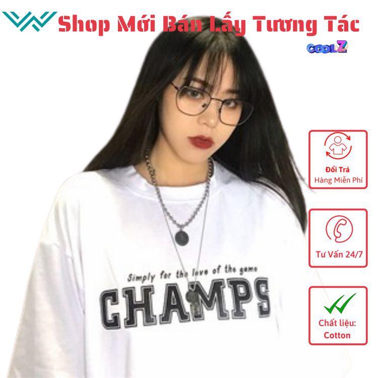 Áo thun tay lỡ CoolZ phông Unisex nam nữ oversize form rộng Champs CZ009