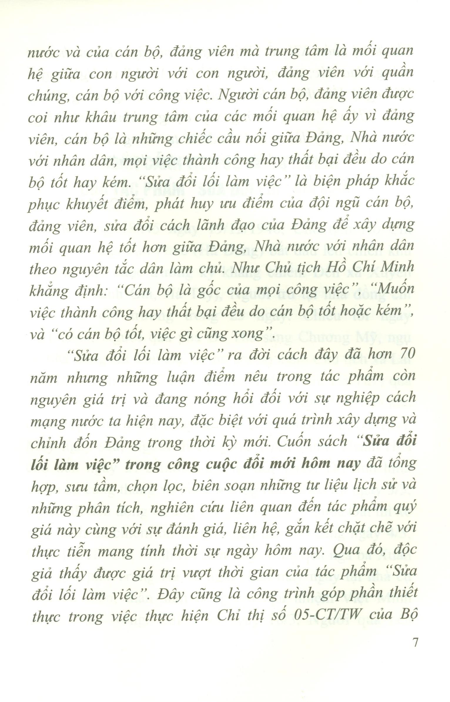 Sửa Đổi Lối Làm Việc Trong Công Cuộc Đổi Mới Hôm Nay