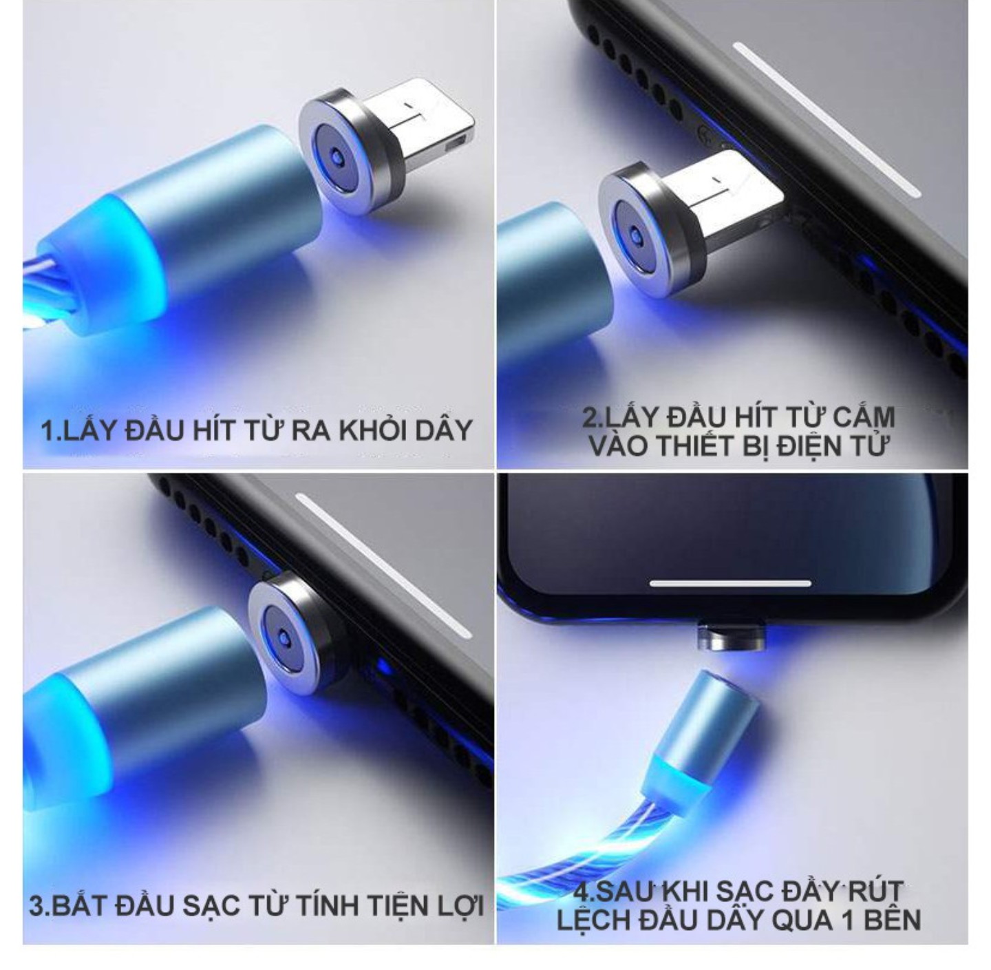 1 DÂY SẠC ĐIỆN THOẠI HÚT NAM CHÂM CÓ LED CHẠY ĐUỔI MÀU SẮC CỰC ĐẸP HÀNG CHUẨN CHẤT LƯỢNG