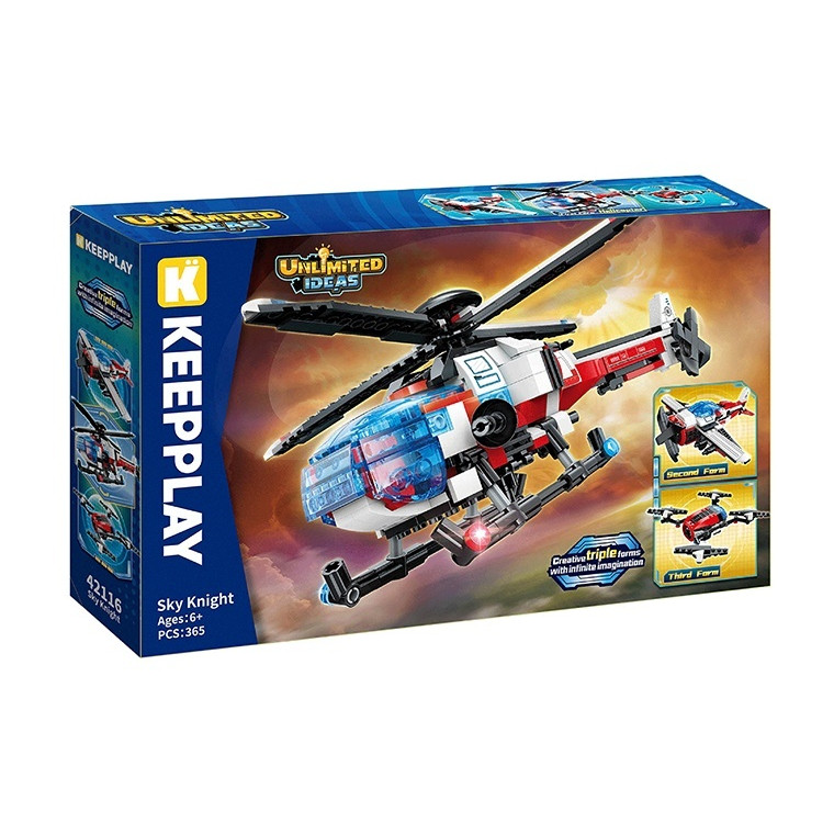 KEEPPLAY - 42116 Bộ đồ chơi xếp hình 3 trong 1 mô hình máy bay biến hình