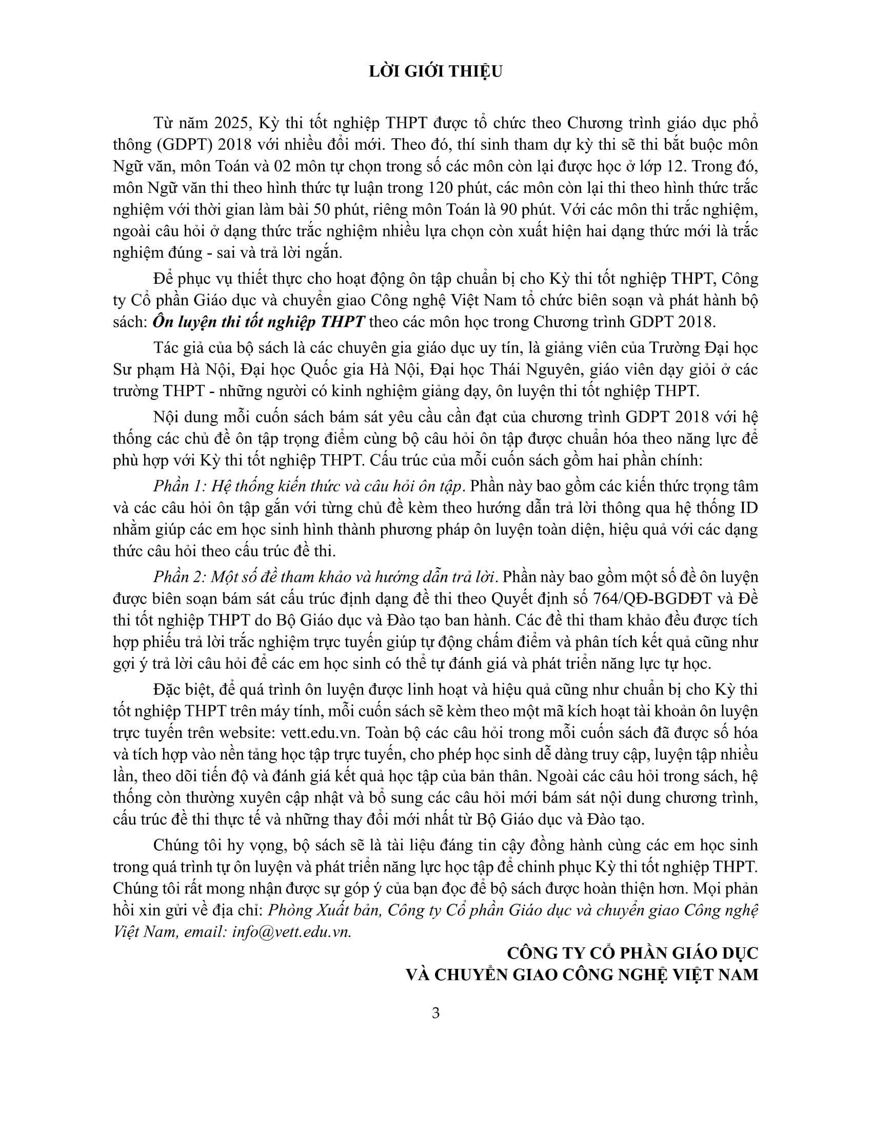 Sách - Ôn Luyện Thi Tốt Nghiệp THPT Theo Chương Trình GDPT Mới - Môn Toán