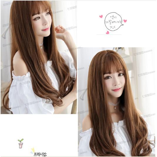 Tóc giả gợn nhẹ mái thưa Wina-9144
