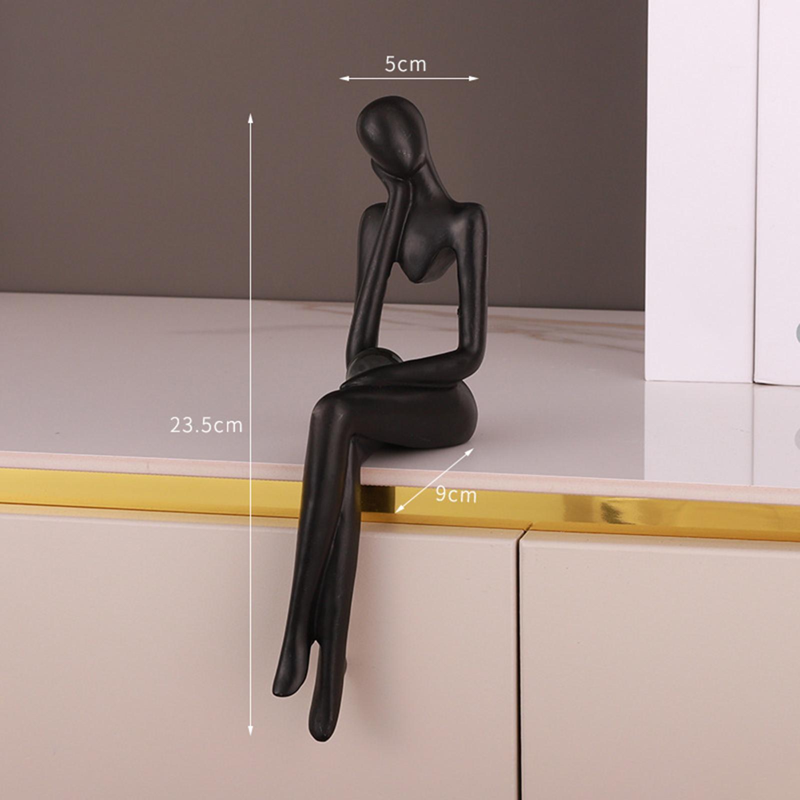 Thinker Statue Abstract Figurine Art for Living Room Bookcase Ornament