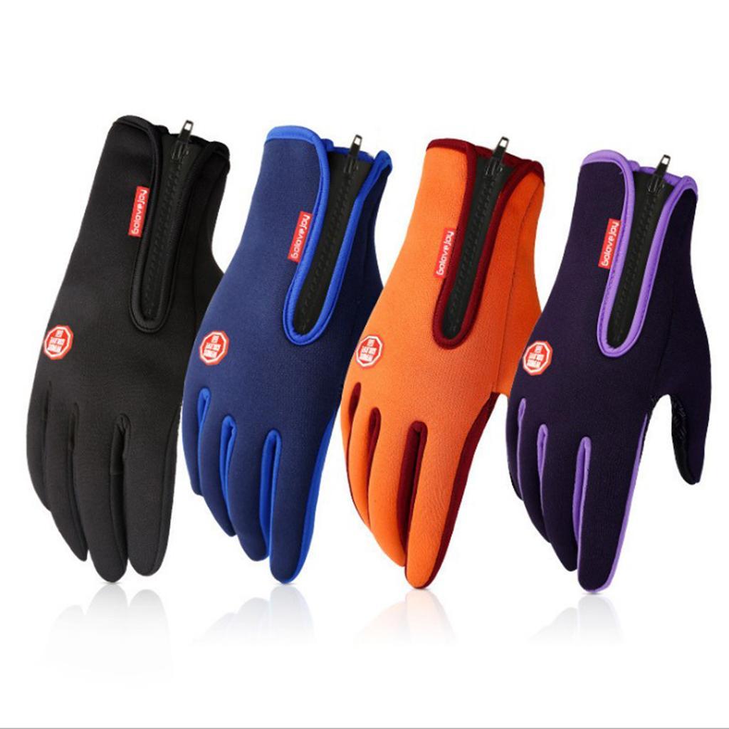 Nylon Windproof Fishing Hunting Cycling Gloves Winter Warm Gloves Purple