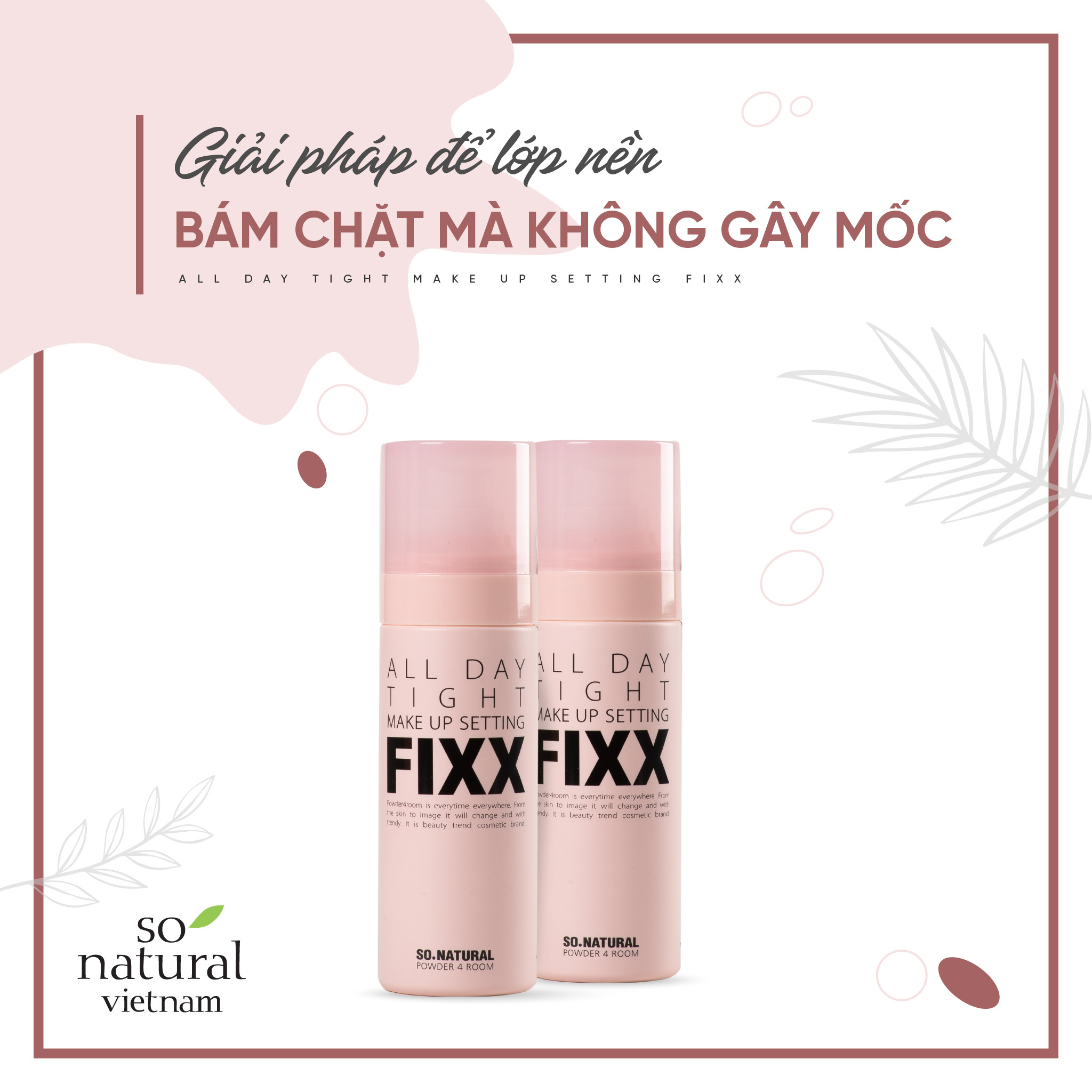 Xịt Khóa Nền Trang Điểm So Natural All Day Tight Make Up Setting Fixx 75ml l Nhập Khẩu Chính Hãng Hàn Quốc