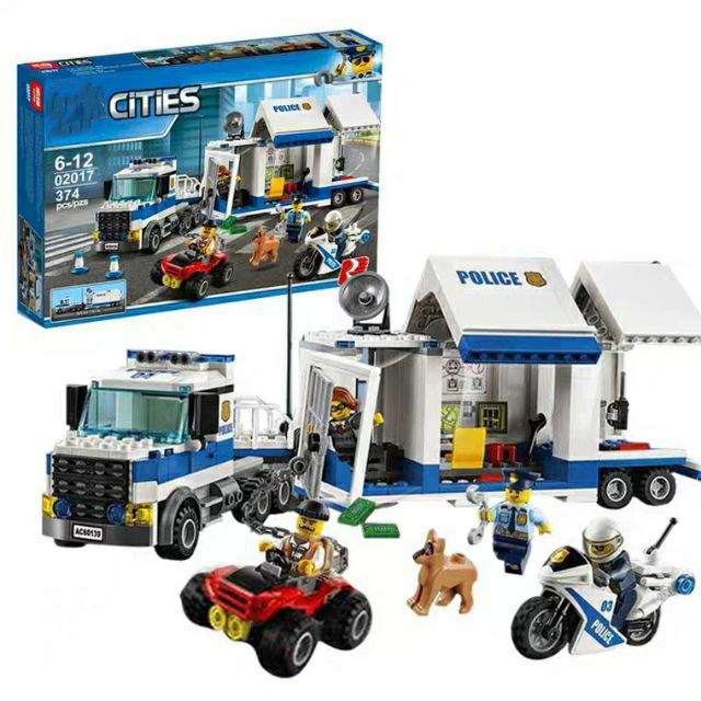 Bộ đồ chơi lắp ráp, xếp hình các phương tiện lưu động của cảnh sát săn bắt cướp