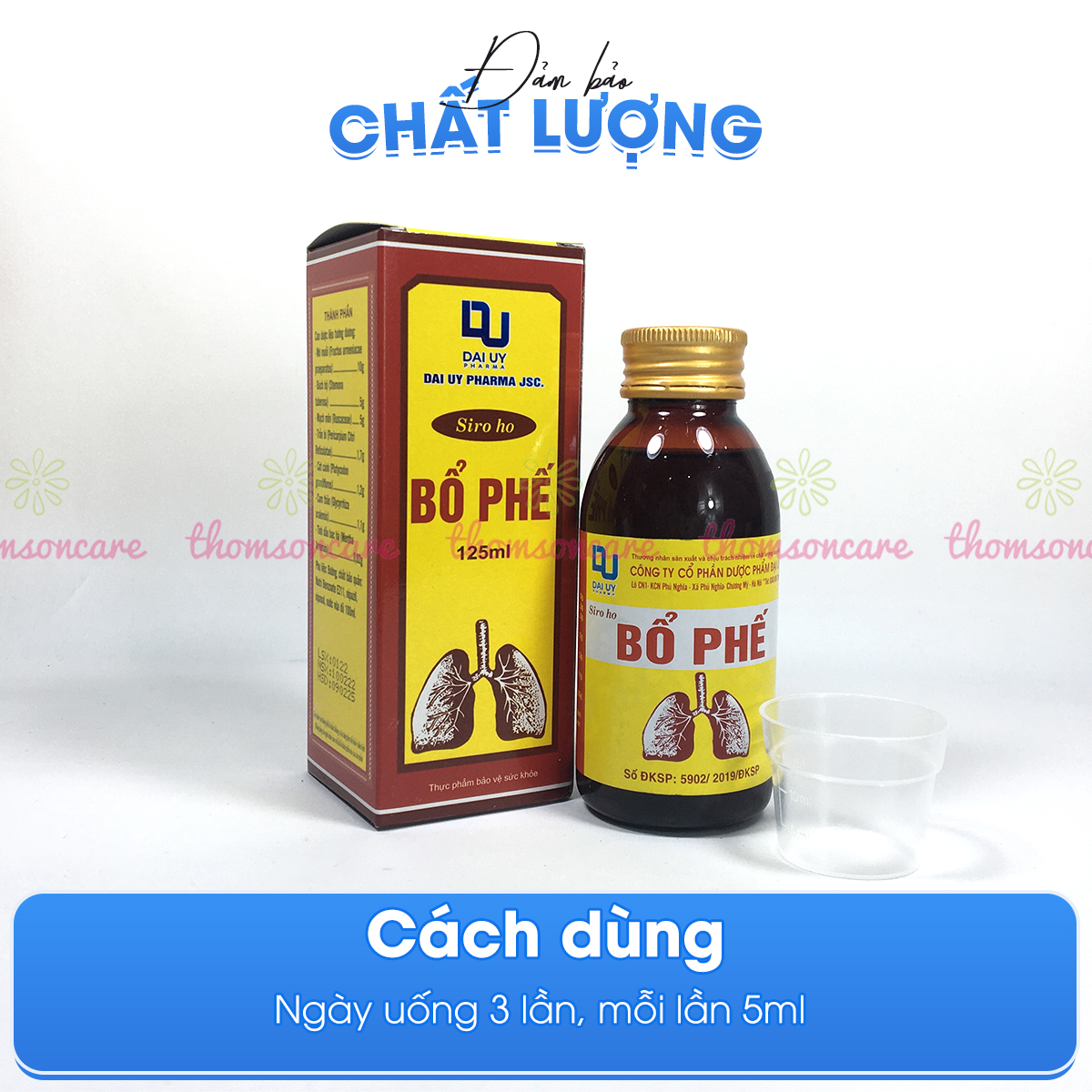 Siro ho bổ phế Đ.Y chai 125ml - Giảm ho, ngứa rát cổ họng, khàn tiếng, bổ phổi từ thảo dược
