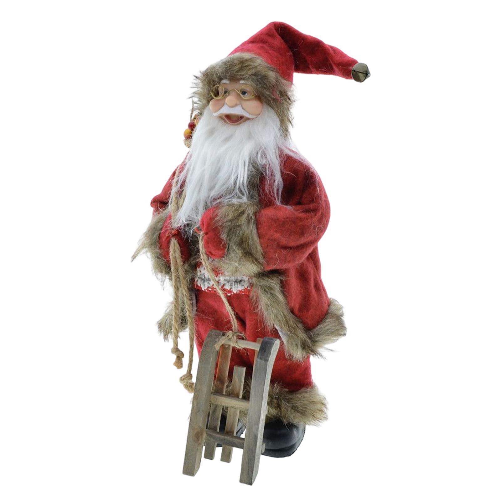 30cm Christmas Standing Santa Plush Doll, Comfortable Toys Gift Delicate