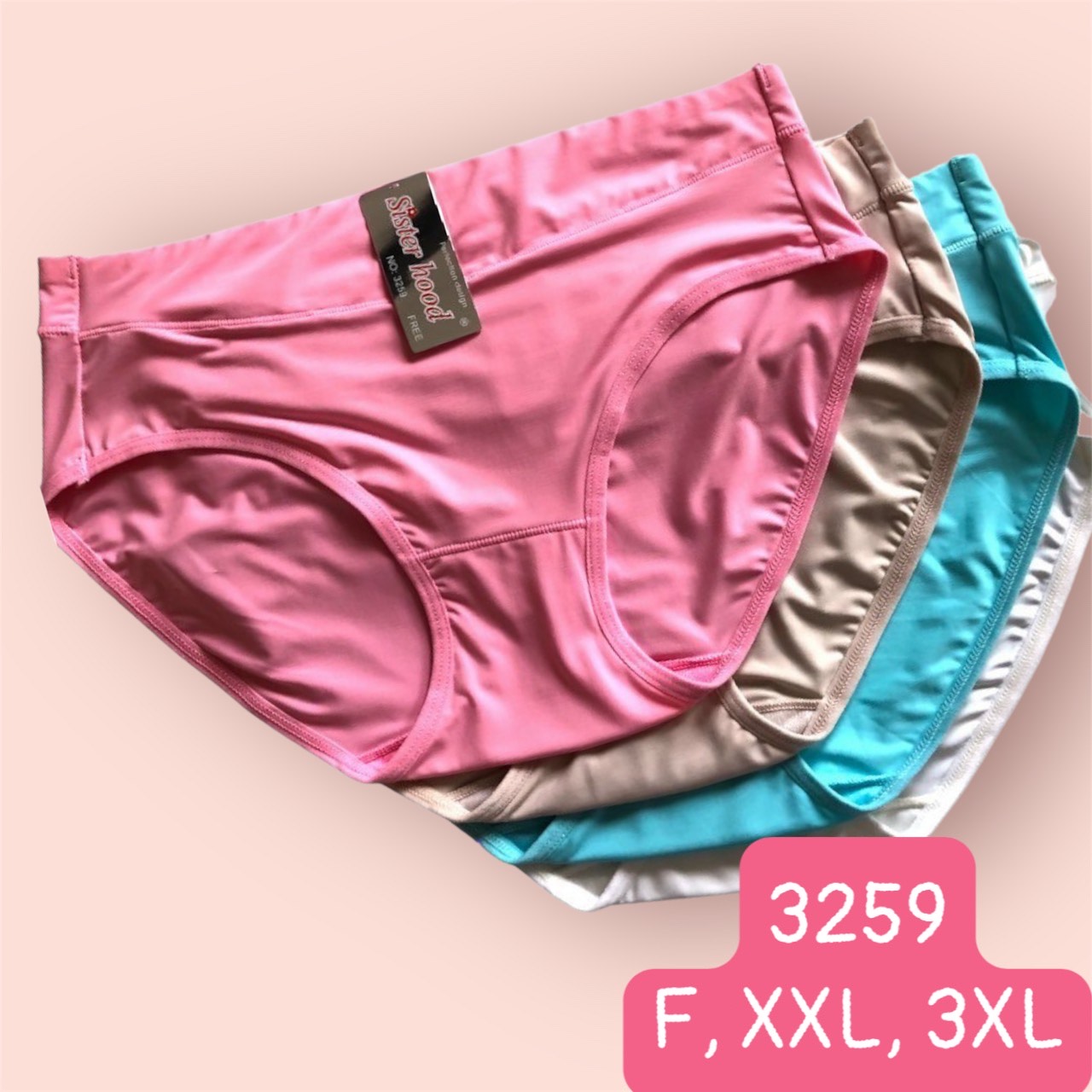 Combo 5 quần lót nữ thun lạnh trơn big size Thái Lan 3259
